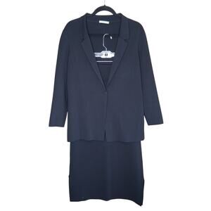 Ladies M.M. Lafleur Black Jardigan Fold-Over Waist Midi Pencil Skirt Suit Set